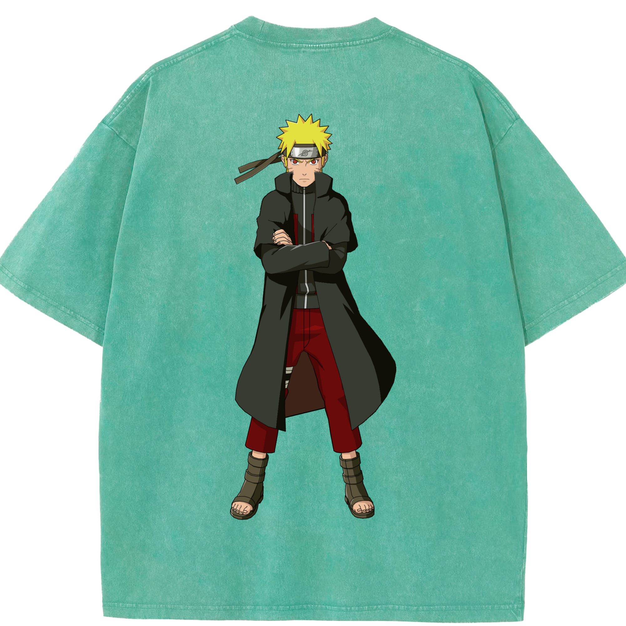 （画像用） NARUTO -ナルト- うずまき ナルト Uzumaki Naruto 綿100% ヴィンテージ風 半袖Tシャツ（背面プリント）